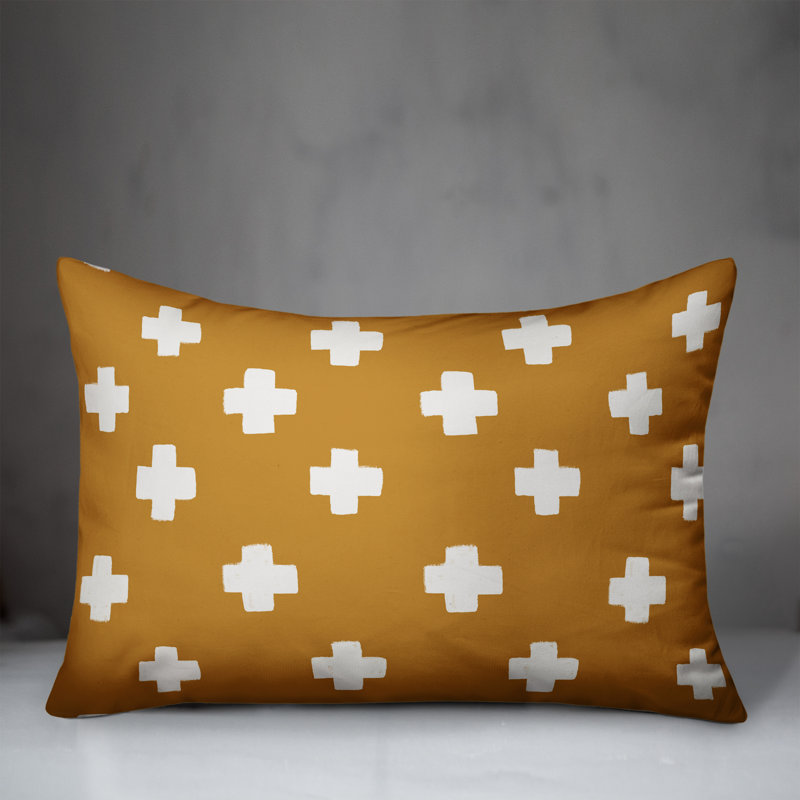  Coussin intérieur / extérieur géométrique, Orange