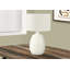 Lighting, H 26 po, lampe de table, abat-jour ivoire / crème, résine crème, contemporain