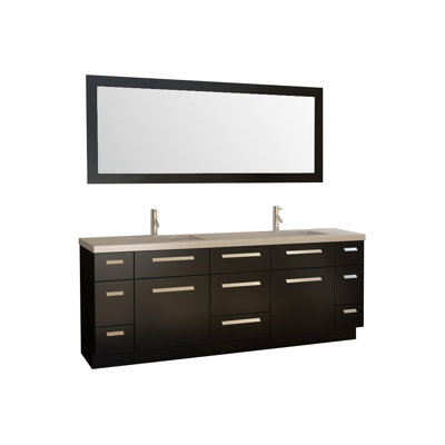 Mosley 84'' Double Bathroom Vanity with Stone Top