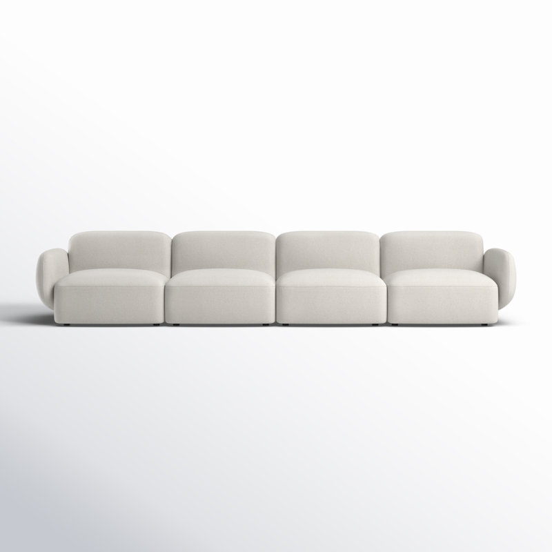 Isles 150" Upholstered Sofa, Mellow Ivory Chenille