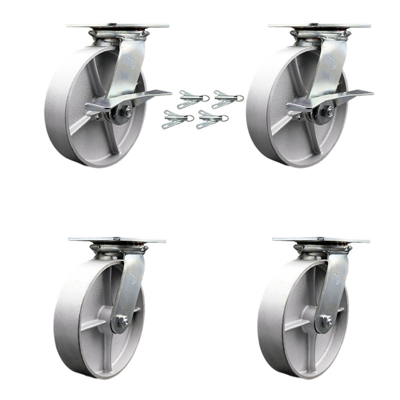 4-Piece Semi Steel Caster Set