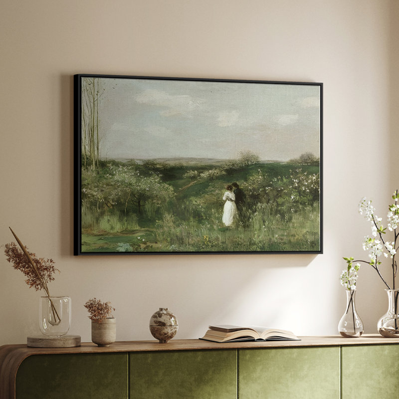 Paysage rétro - CCXLVI, H 17 po x l 25 po x P 2 po, Toile avec cadre flottant noir