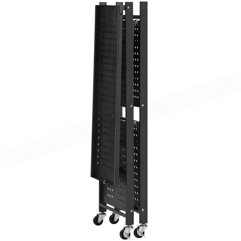 2-Tier Foldable Storage Shelf with Wheels