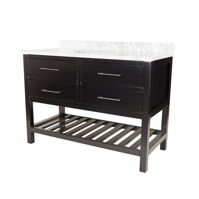 Base de meuble-lavabo double 47,25 po, Noir