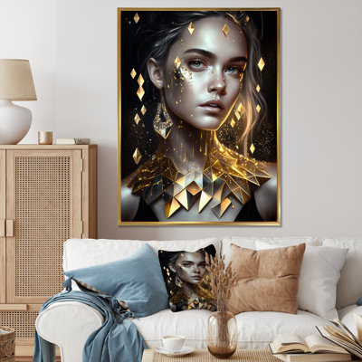 Femme rayonnante dorée IV - impression