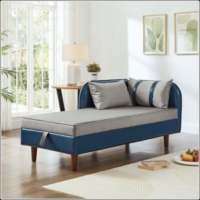 65" Storage Chaise Lounge Sofa