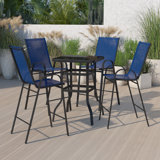 Outdoor Dining Set - 4-Person Bistro Set - Outdoor Bar Table with All-Weather Patio Stools