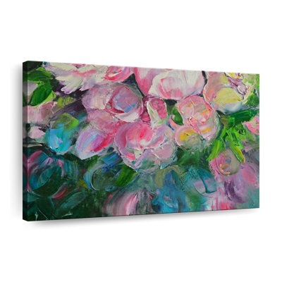 Abstrait pivoines, reproduction sur toile