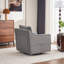Fauteuil d'appoint pivotant à 360 ° en tissu avec revêtement, un dossier, un accoudoir avec rivets, un fauteuil simple avec dossier haut pour le salon-1451988089