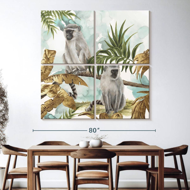 Brampt Golden Monkeys, 74" H x 74" W