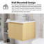 Meuble-lavabo simple mural 24 po en chêne avec plateau en résine intégrée blanche