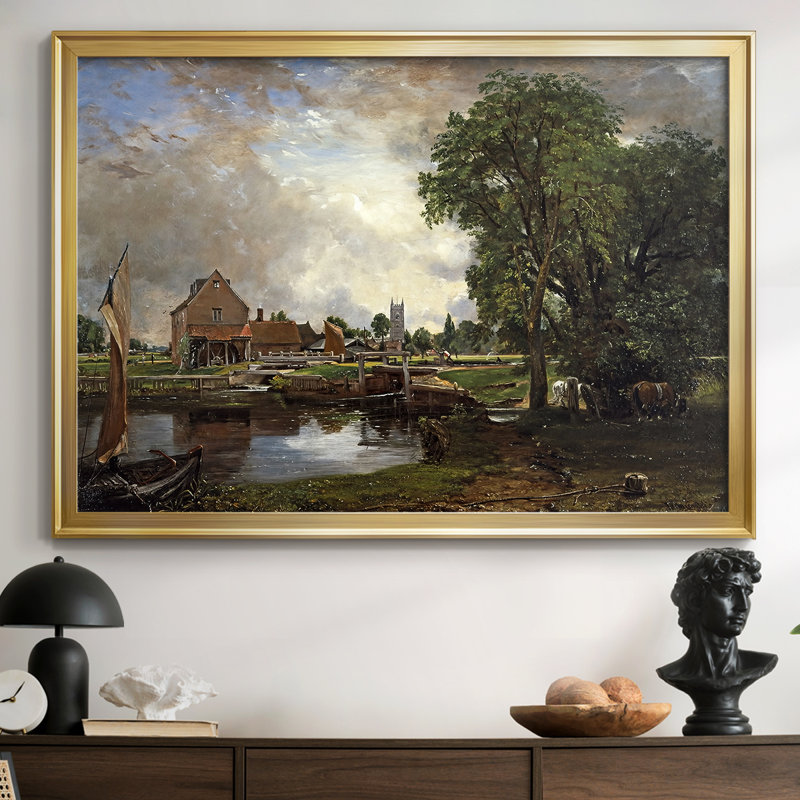 Flatford Mill (scène sur une rivière navigable) - John Constable - Toile tendue avec châssis, 1816-1817, 30 x 5 x 42,5, Doré