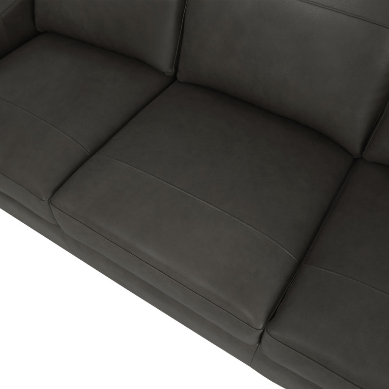Upholstered 62.5'' Loveseat, Gray Genuine Leather