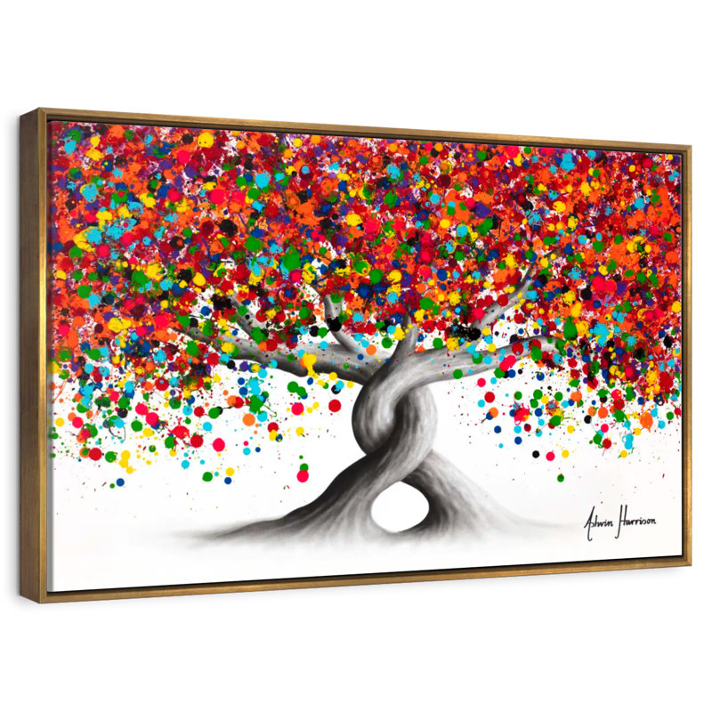 Arbres à bonbons, 25 po x 17 po, Cadre flottant doré