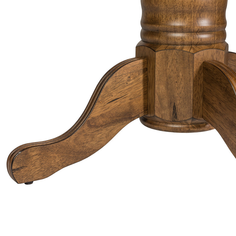 Judique Extendable Round Solid Wood Dining Table, Brown