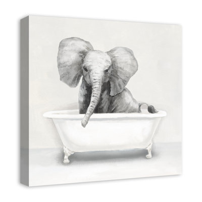 Éléphant dans la baignoire sur toile