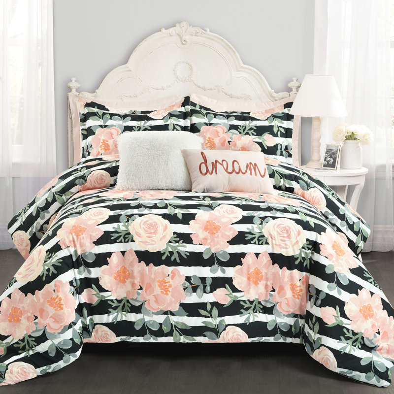 Ensemble d'édredon réversible en microfibre Amara, Édredon de très grande taille et 6 pièces suppl