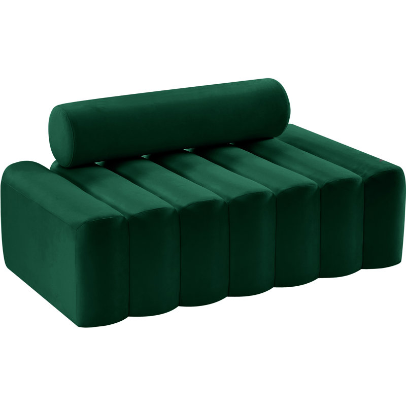 Fareiz 58'' Velvet Loveseat, Green Velvet