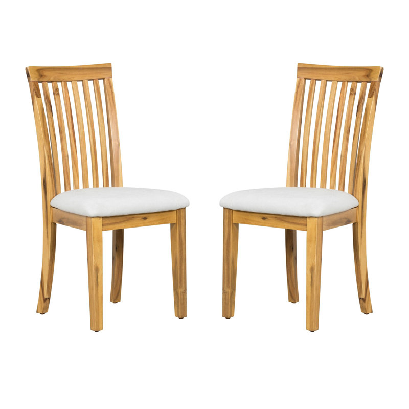 Chaise d'appoint en bois massif lin brun