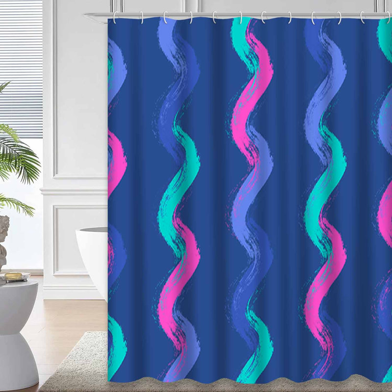 Rideau de douche abstrait géométrique moderne à 12 crochets, L 72 po x l 72 po