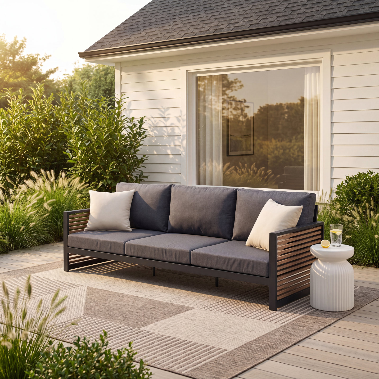 99" Teak Patio Sofa