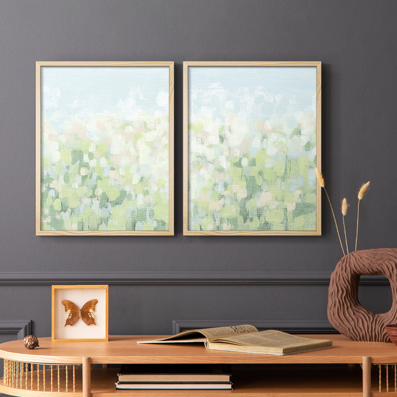 «Kaleidoscope Meadow I», reproduction encadrée de qualité supérieure - prête à être accrochée - aucun clou requis - aucun clou requis