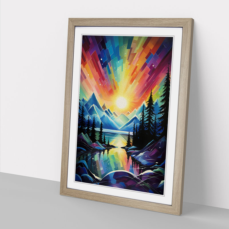 Single Picture Frame Print on Wood, Oak Framed, 46cm H x 34cm W