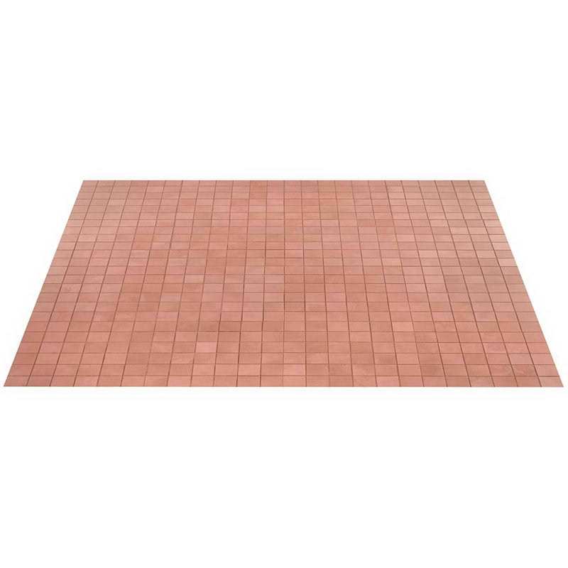 Clay 12x12 Matte Concrete Look Porcelain Mosaic Tile, Grace Red