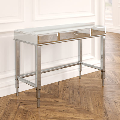 Elana Mirrored Glass Iron Writing Desk