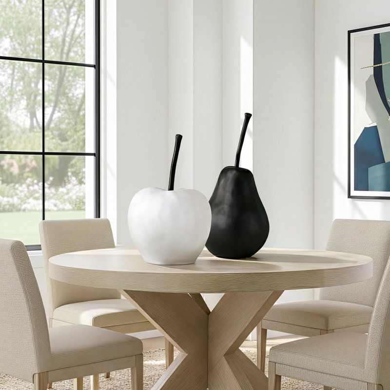 Grande sculpture en poire noire Innila 22 po - P 10,5 po x H 22 po, Noir