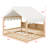 All-In-One Daybed With LED Lights, Bookshelf Storage, Fence & Dream Curtain-1981473210