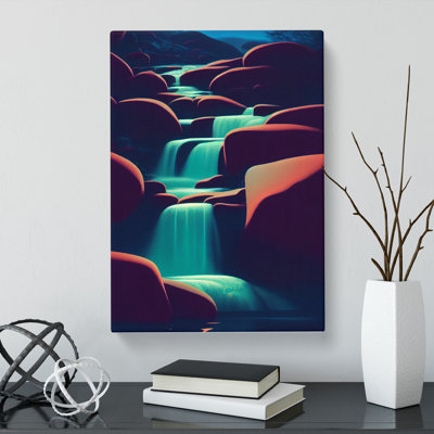 Digital Stream - Wrapped Canvas Print