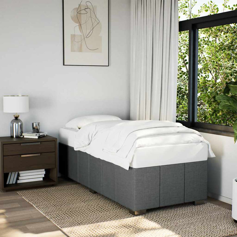 Baecher Upholstered Bed, Single, Dark Grey