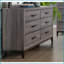 Commode 6 tiroirs gris foncé transitionnel avec glissières Kennin | Gris | Bois massif et panneau de fibres à densité moyenne