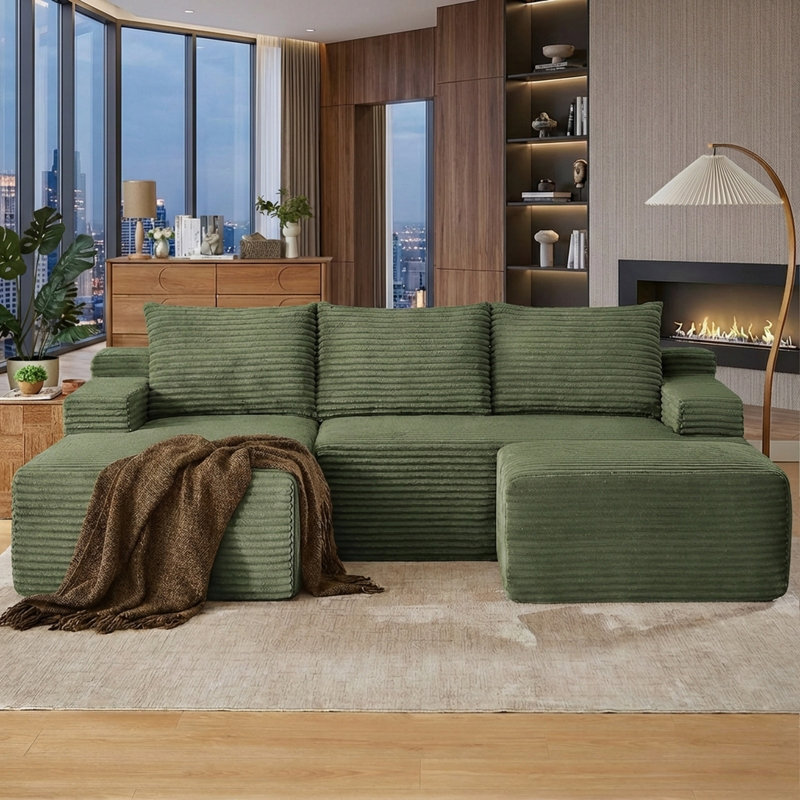 Canapés modulaires confortables Boneless Couch pour le salon, canapé modulaire en U en forme de nuage, canapé modulaire minimaliste avec assise profonde