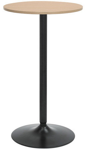 Metal Base Dining Table, Light wood / Black