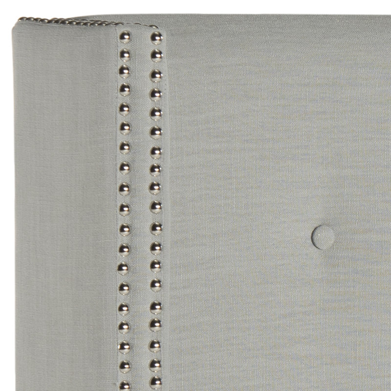 Burch Upholstered Headboard, Queen, Linen Silver