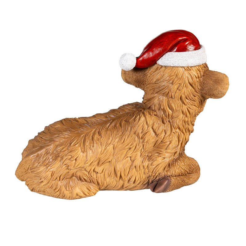 Highland Cow Resin Garden Statue, 7.5"H