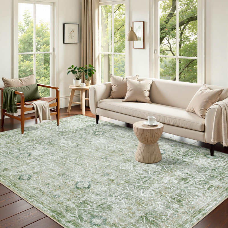 Tapis lavable rétro Tribal Cashmere, Rectangle 9 pi x 12 pi