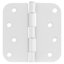 Design House 189381 - Charnières de porte pour portes intérieures, paquet de 9, 4 po x 4 po - Charnière de porte arrondie en acier à rayon 5/8 po - Peinte en blanc - Convient aux portes standard