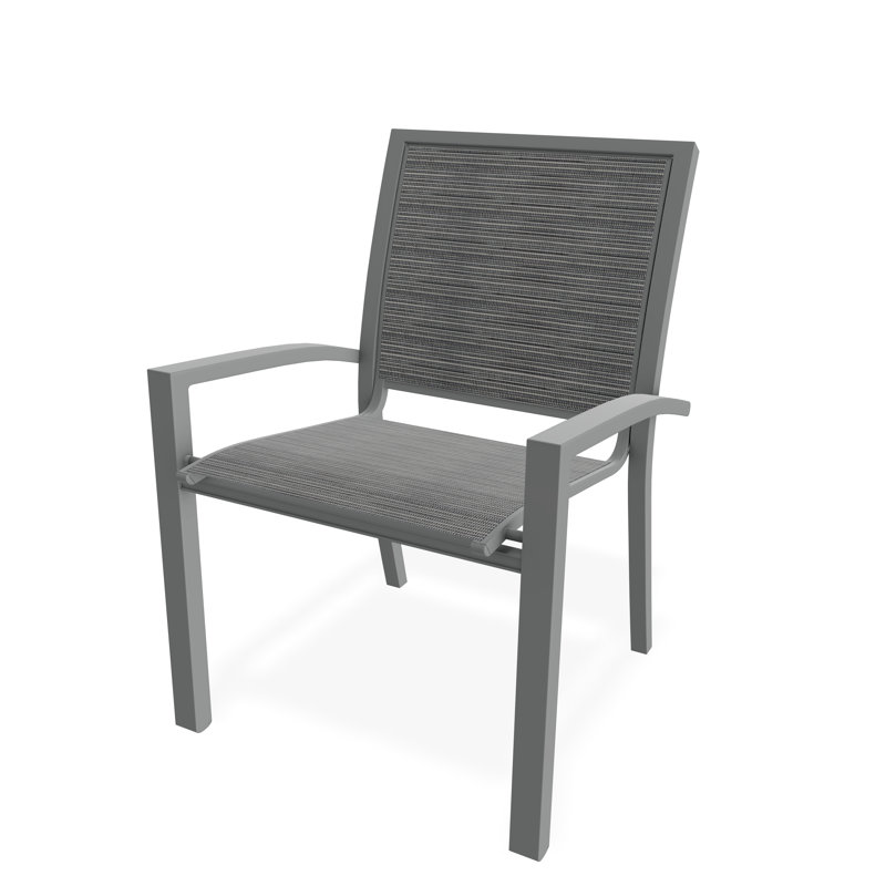 Kendall Outdoor Dining Chair, Graphite, Destiny Steel
