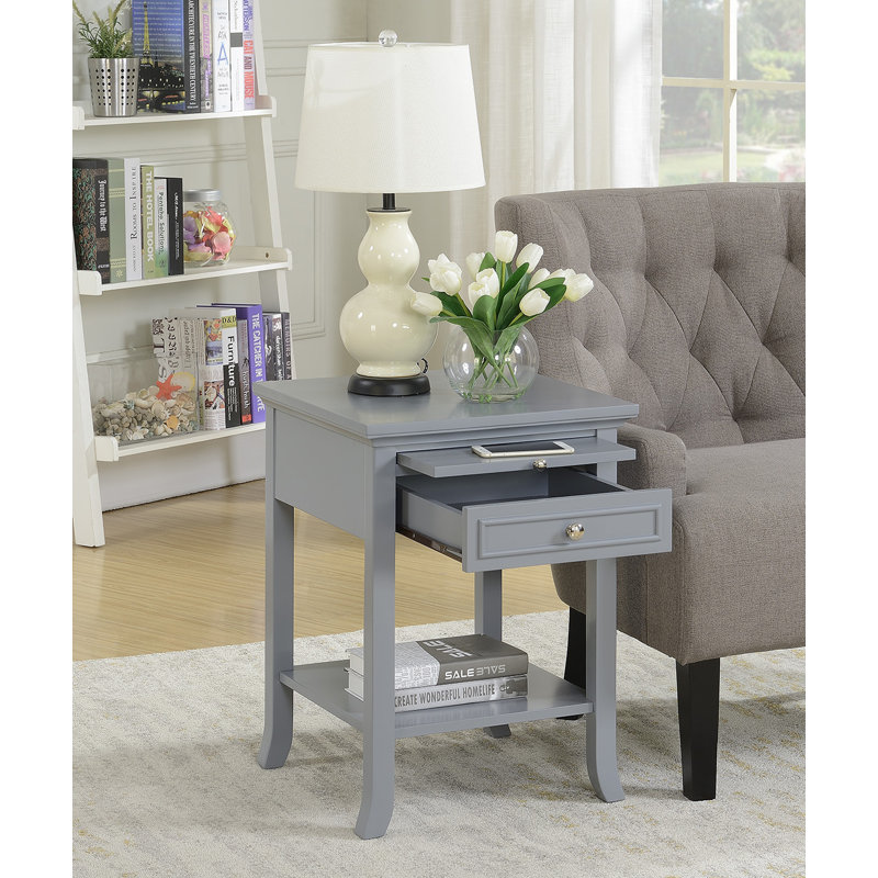 Table de bout avec rangement Carbin, Gris