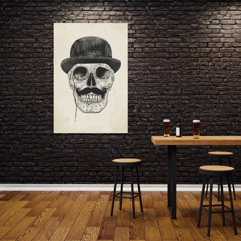 Dapper Gentleman Skull Abstract Contemporary Wall Art Print by Balazs Solti - Print, 152.4cm H x 101.6cm W