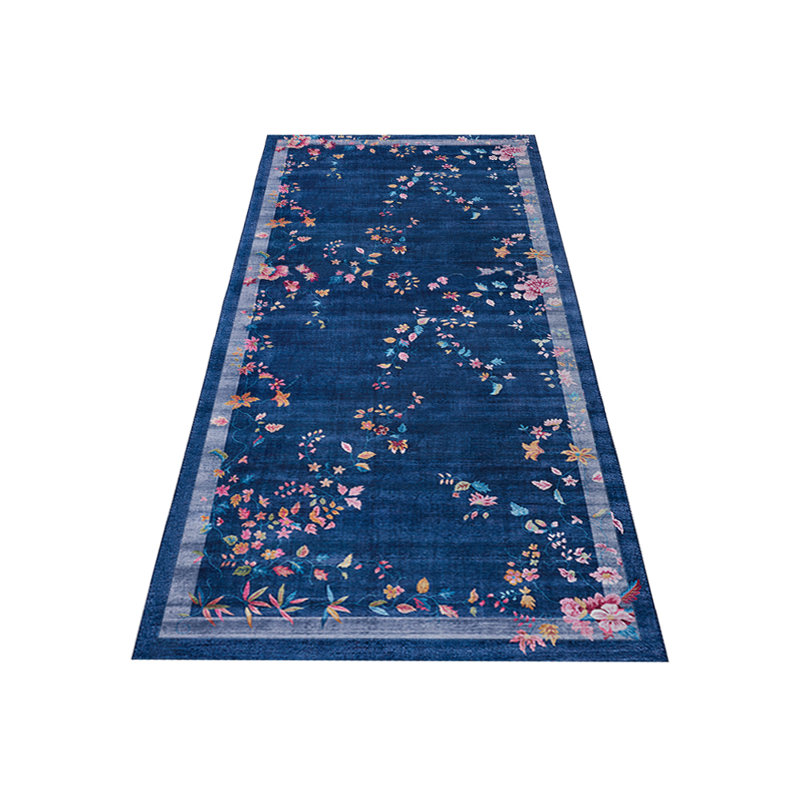 Machine Woven Dark Blue Rug, Runner 80 x 200cm
