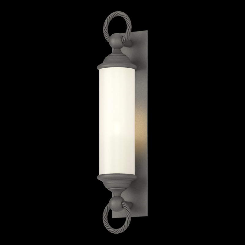 Cavo Outdoor Sconce, Opal White, Coastal Natural Iron