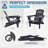 Durable Hdpe Adirondack Chairs Set, Foldable With Cup Holder, Ideal For Patio