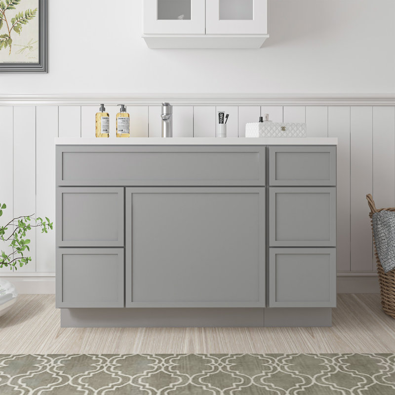 Base de meuble-lavabo simple 48 po seulement, Gris