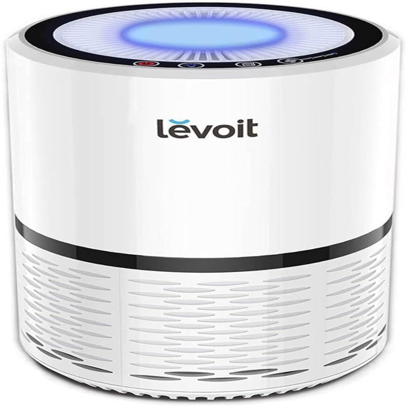 Purificateurs d'air LEVOIT pour la maison, filtre haute efficacité pour la fumée, la poussière et le pollen dans la chambre à coucher, système d'élimination des odeurs pour le bureau avec veilleuse optionnelle, paquet de 1 LV-H132, blanc