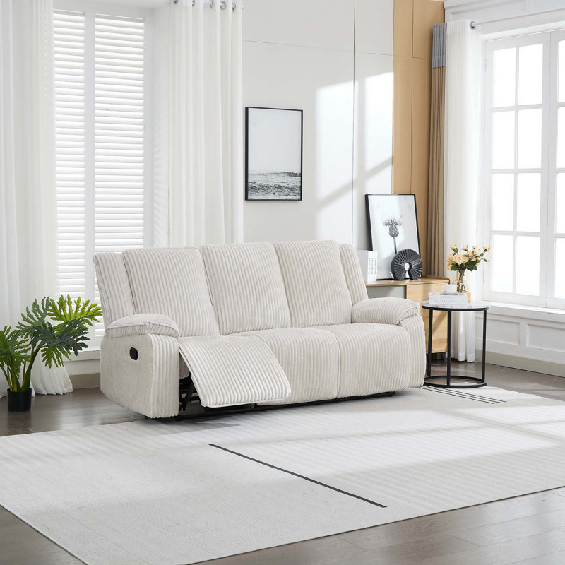 3 Seater Manual Reclining Sofa, Beige
