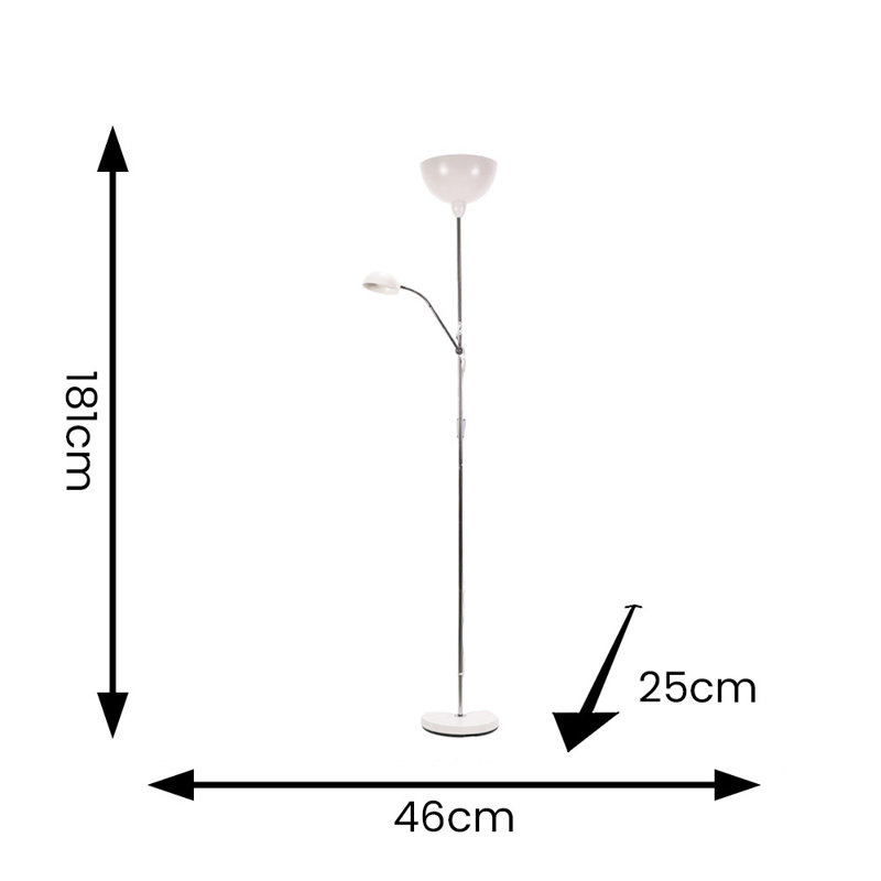Rohtash 181cm Matte Traditional Floor Lamp, No